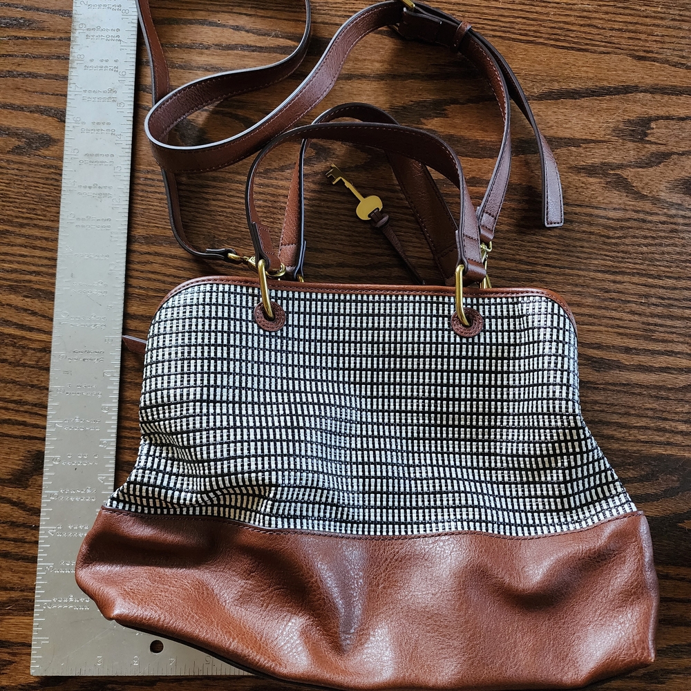 Fossil Black and Brown Shoulder Bag